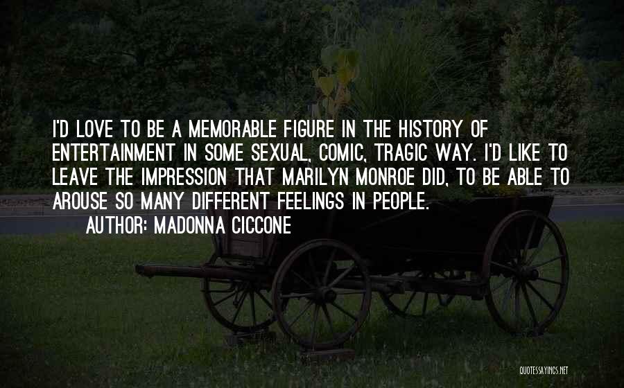 Madonna Ciccone Quotes: I'd Love To Be A Memorable Figure In The History Of Entertainment In Some Sexual, Comic, Tragic Way. I'd Like