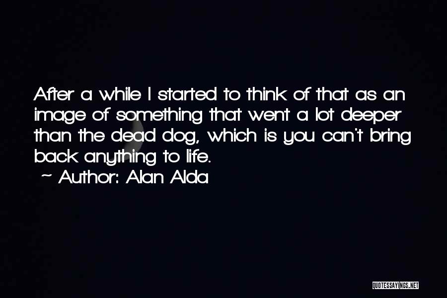 Alan Alda Quotes: After A While I Started To Think Of That As An Image Of Something That Went A Lot Deeper Than