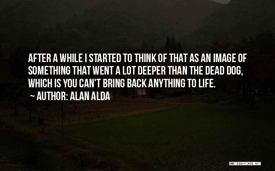 Alan Alda Quotes: After A While I Started To Think Of That As An Image Of Something That Went A Lot Deeper Than