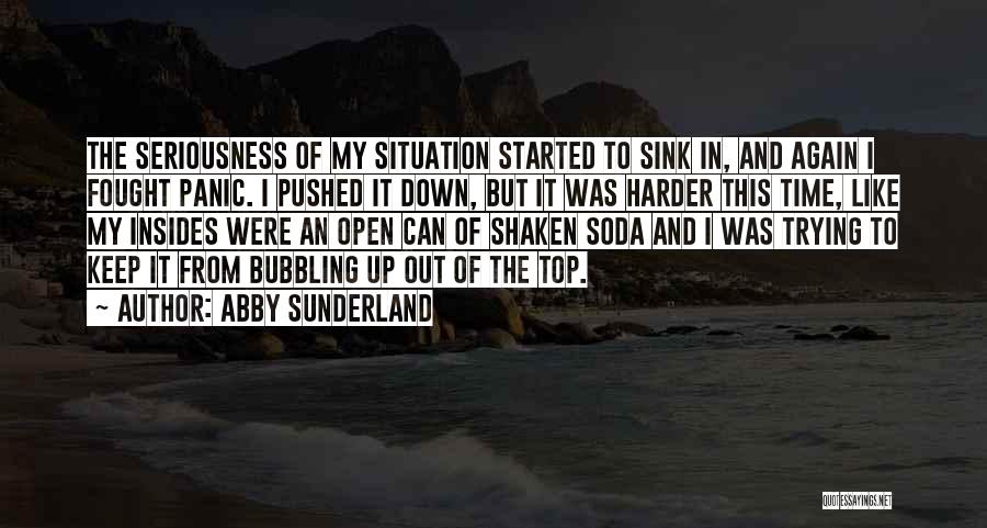 Abby Sunderland Quotes: The Seriousness Of My Situation Started To Sink In, And Again I Fought Panic. I Pushed It Down, But It