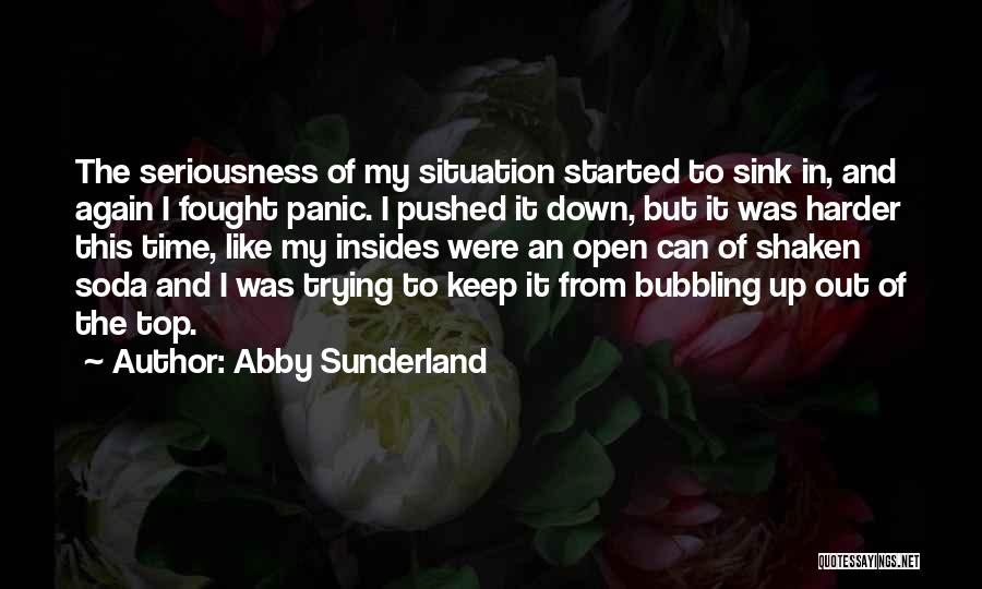 Abby Sunderland Quotes: The Seriousness Of My Situation Started To Sink In, And Again I Fought Panic. I Pushed It Down, But It