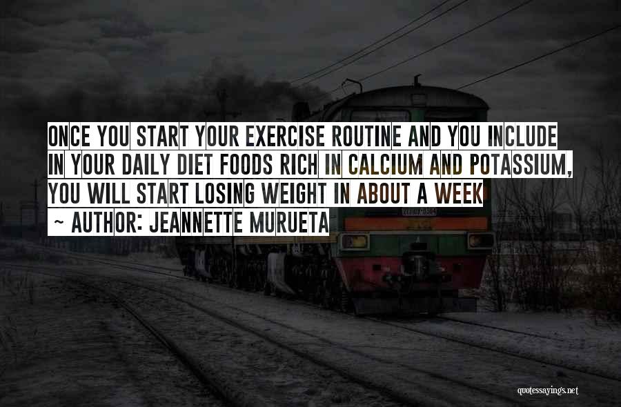 Jeannette Murueta Quotes: Once You Start Your Exercise Routine And You Include In Your Daily Diet Foods Rich In Calcium And Potassium, You