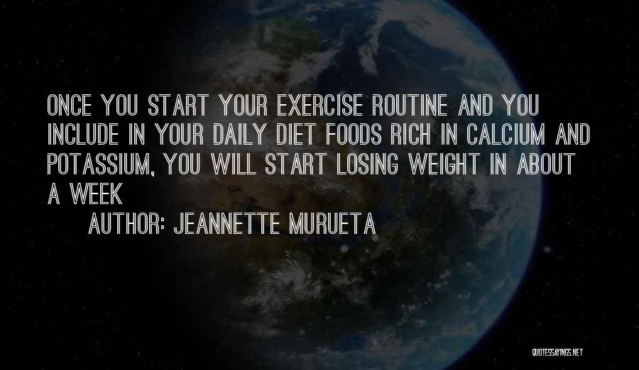 Jeannette Murueta Quotes: Once You Start Your Exercise Routine And You Include In Your Daily Diet Foods Rich In Calcium And Potassium, You