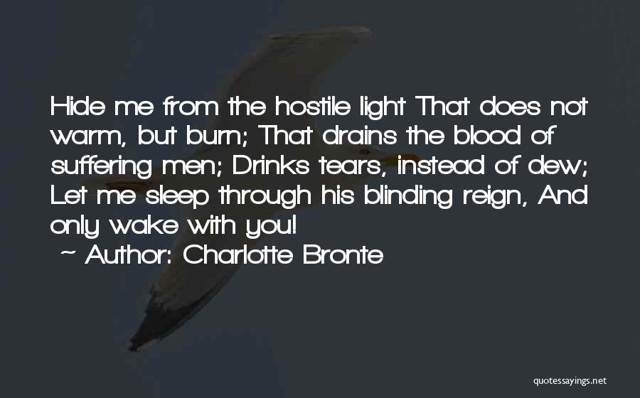 Charlotte Bronte Quotes: Hide Me From The Hostile Light That Does Not Warm, But Burn; That Drains The Blood Of Suffering Men; Drinks