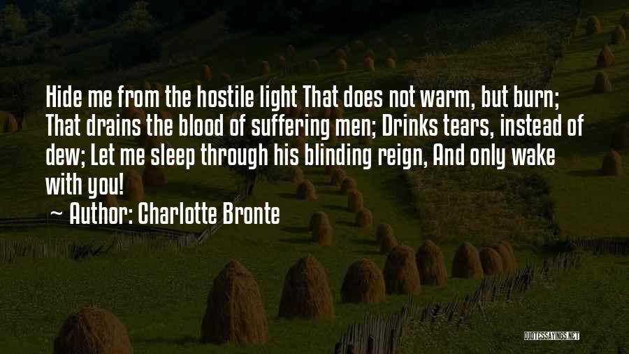 Charlotte Bronte Quotes: Hide Me From The Hostile Light That Does Not Warm, But Burn; That Drains The Blood Of Suffering Men; Drinks