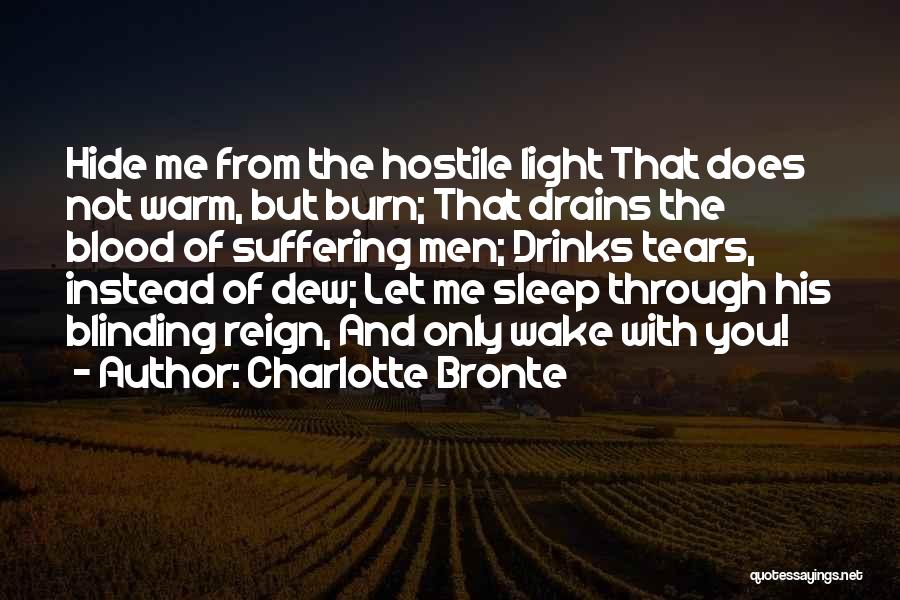 Charlotte Bronte Quotes: Hide Me From The Hostile Light That Does Not Warm, But Burn; That Drains The Blood Of Suffering Men; Drinks