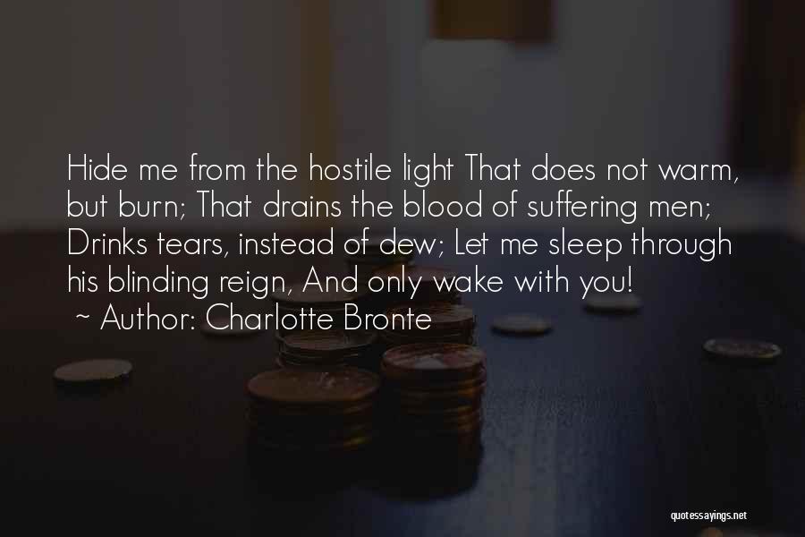 Charlotte Bronte Quotes: Hide Me From The Hostile Light That Does Not Warm, But Burn; That Drains The Blood Of Suffering Men; Drinks