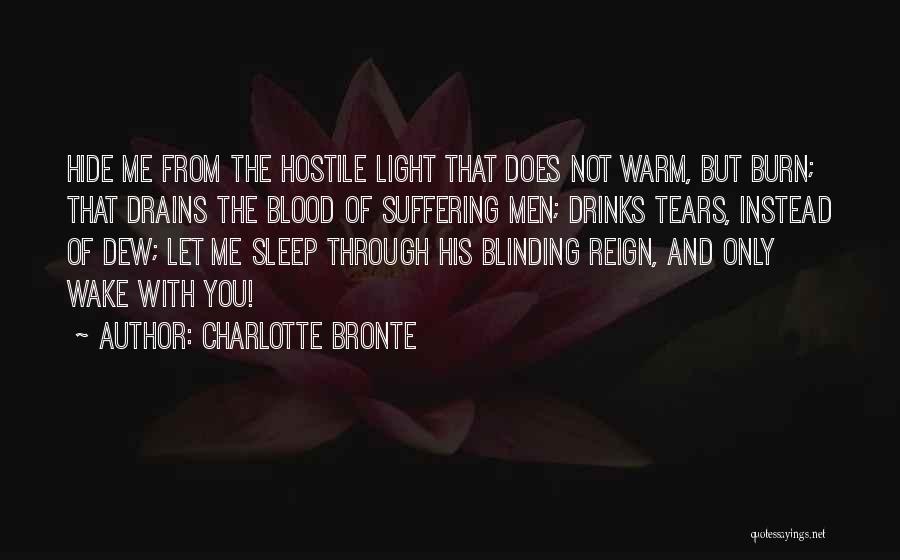 Charlotte Bronte Quotes: Hide Me From The Hostile Light That Does Not Warm, But Burn; That Drains The Blood Of Suffering Men; Drinks