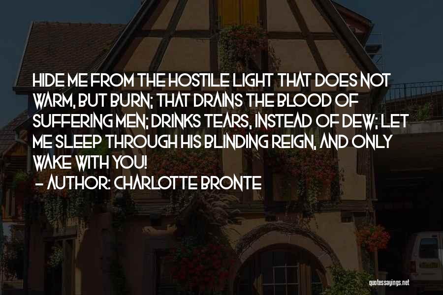 Charlotte Bronte Quotes: Hide Me From The Hostile Light That Does Not Warm, But Burn; That Drains The Blood Of Suffering Men; Drinks