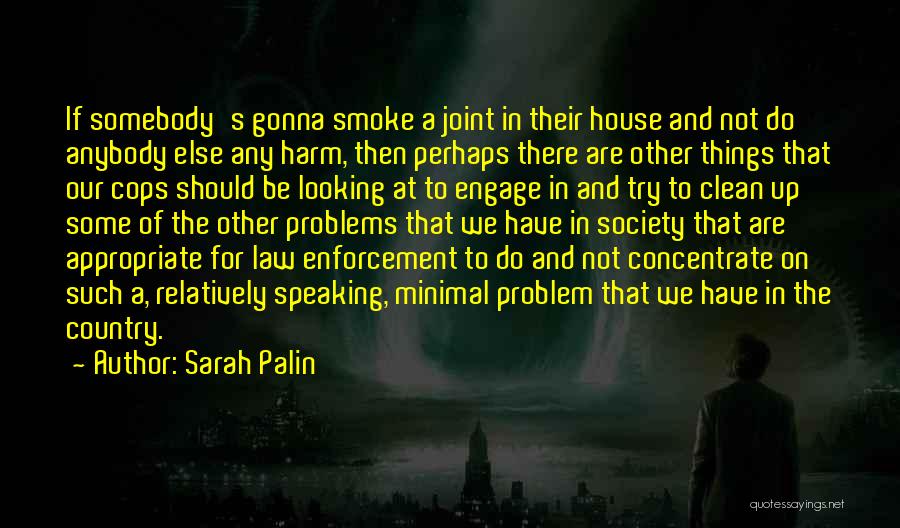 Sarah Palin Quotes: If Somebody's Gonna Smoke A Joint In Their House And Not Do Anybody Else Any Harm, Then Perhaps There Are