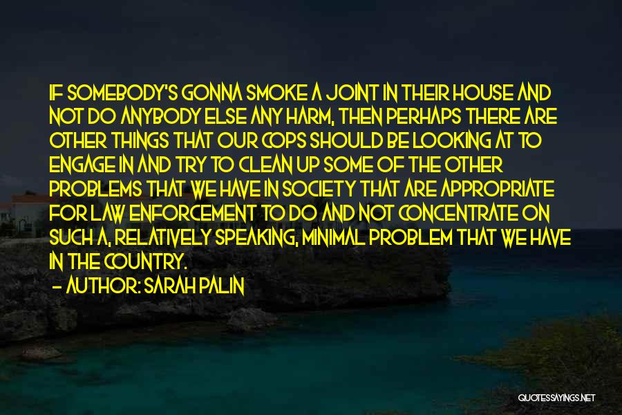 Sarah Palin Quotes: If Somebody's Gonna Smoke A Joint In Their House And Not Do Anybody Else Any Harm, Then Perhaps There Are