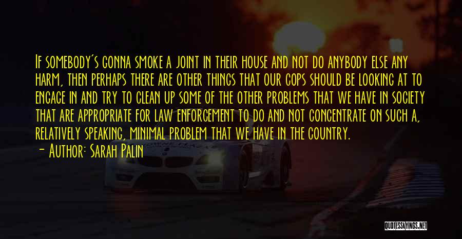 Sarah Palin Quotes: If Somebody's Gonna Smoke A Joint In Their House And Not Do Anybody Else Any Harm, Then Perhaps There Are