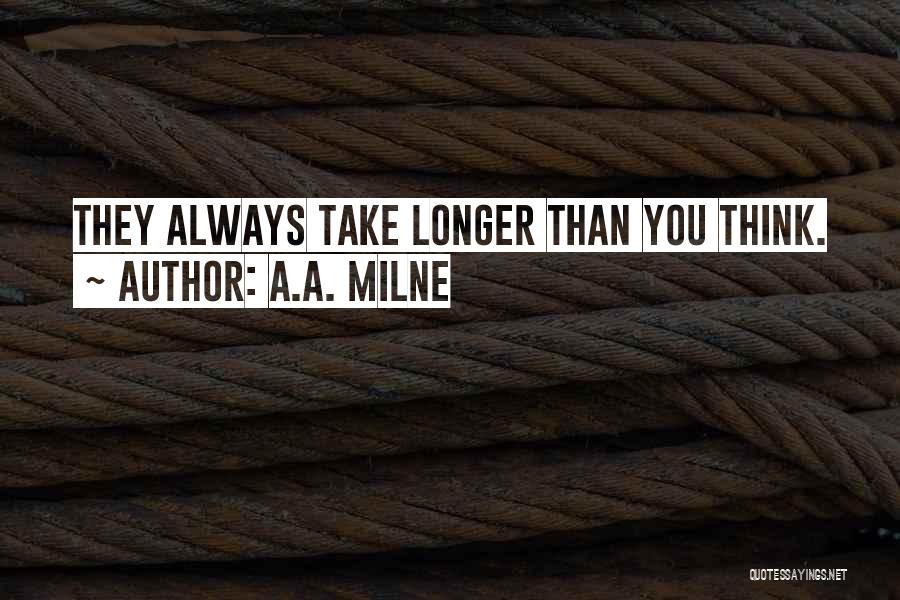 A.A. Milne Quotes: They Always Take Longer Than You Think.
