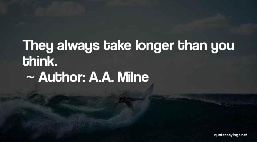 A.A. Milne Quotes: They Always Take Longer Than You Think.