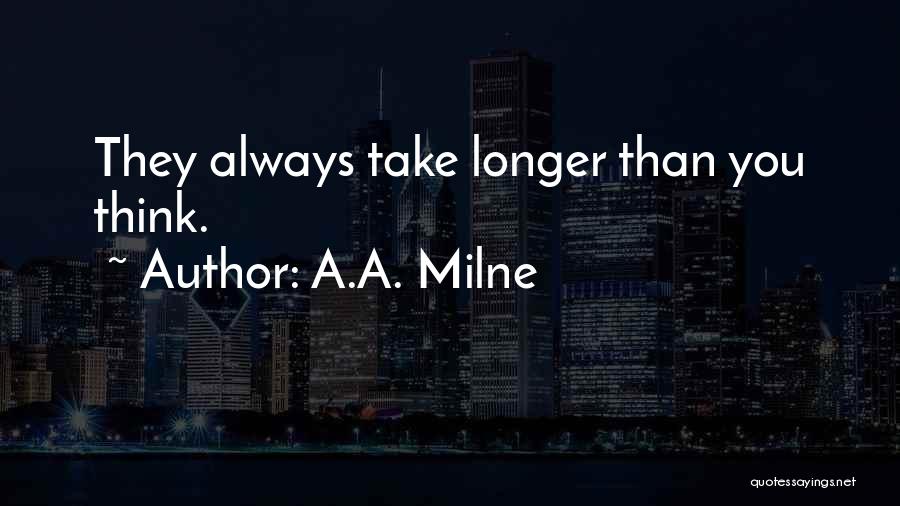 A.A. Milne Quotes: They Always Take Longer Than You Think.