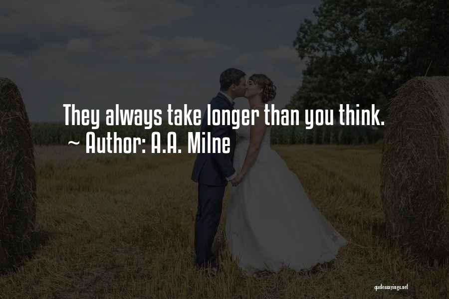 A.A. Milne Quotes: They Always Take Longer Than You Think.
