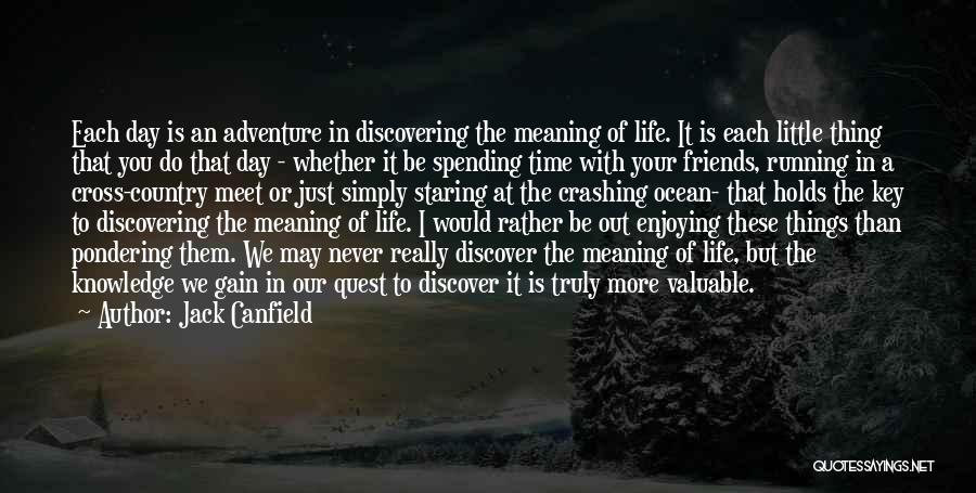 Jack Canfield Quotes: Each Day Is An Adventure In Discovering The Meaning Of Life. It Is Each Little Thing That You Do That