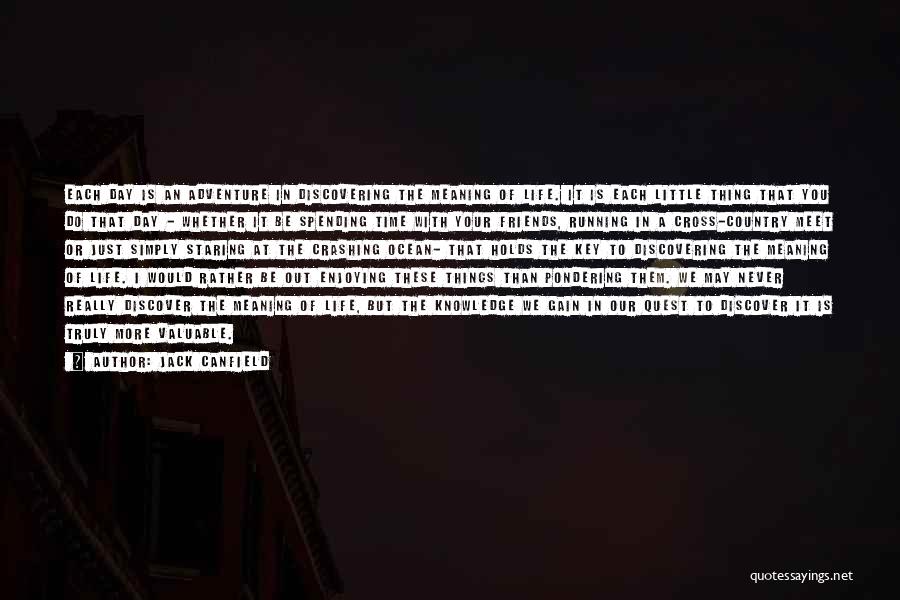 Jack Canfield Quotes: Each Day Is An Adventure In Discovering The Meaning Of Life. It Is Each Little Thing That You Do That