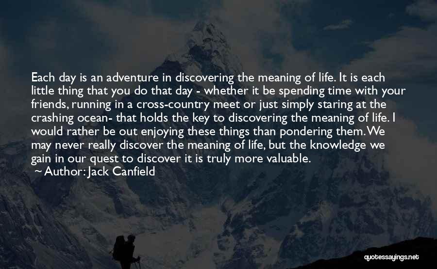 Jack Canfield Quotes: Each Day Is An Adventure In Discovering The Meaning Of Life. It Is Each Little Thing That You Do That