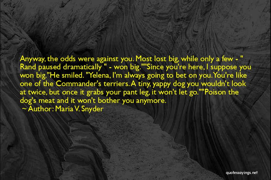 Maria V. Snyder Quotes: Anyway, The Odds Were Against You. Most Lost Big, While Only A Few - Rand Paused Dramatically - Won Big.since