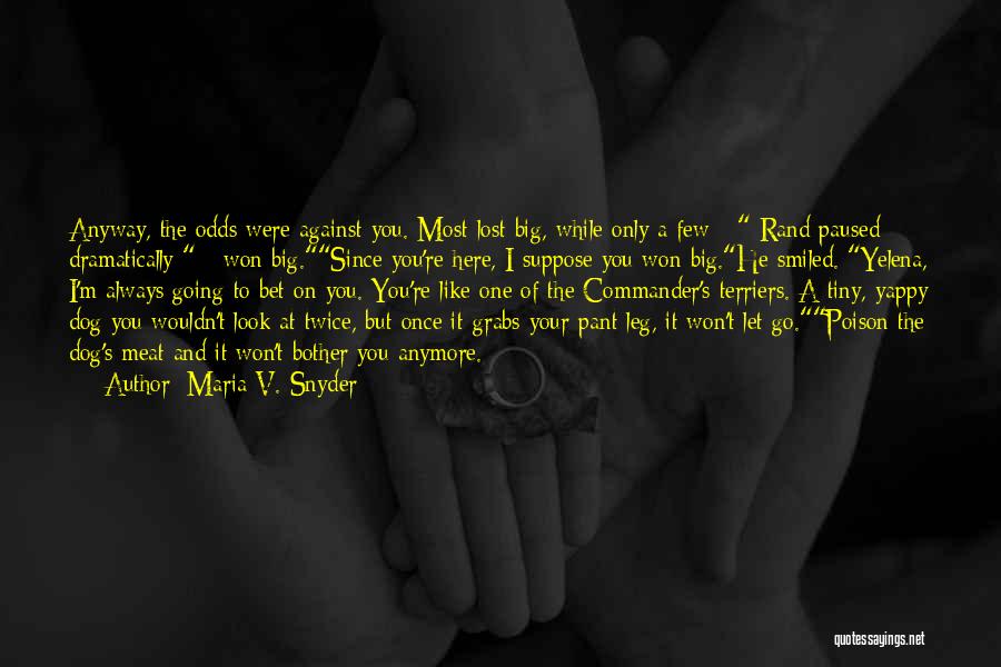 Maria V. Snyder Quotes: Anyway, The Odds Were Against You. Most Lost Big, While Only A Few - Rand Paused Dramatically - Won Big.since