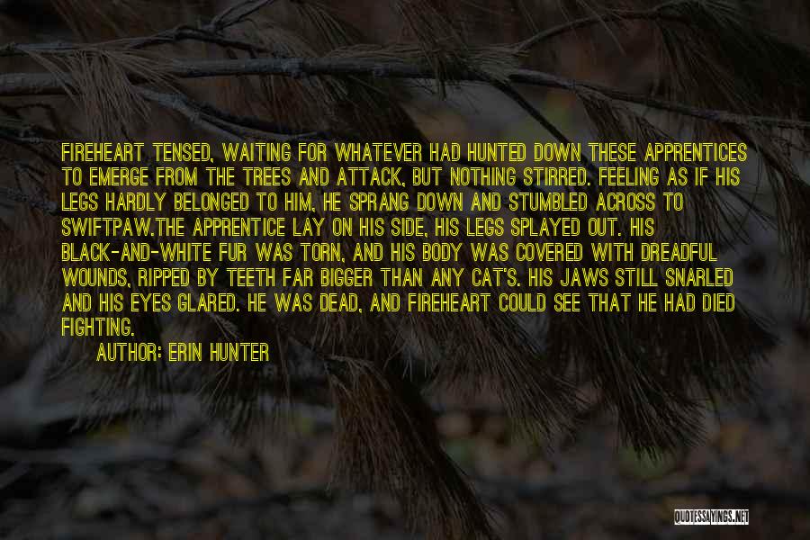 Erin Hunter Quotes: Fireheart Tensed, Waiting For Whatever Had Hunted Down These Apprentices To Emerge From The Trees And Attack, But Nothing Stirred.