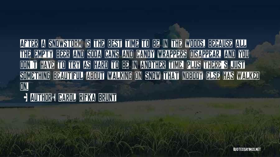 Carol Rifka Brunt Quotes: After A Snowstorm Is The Best Time To Be In The Woods, Because All The Empty Beer And Soda Cans