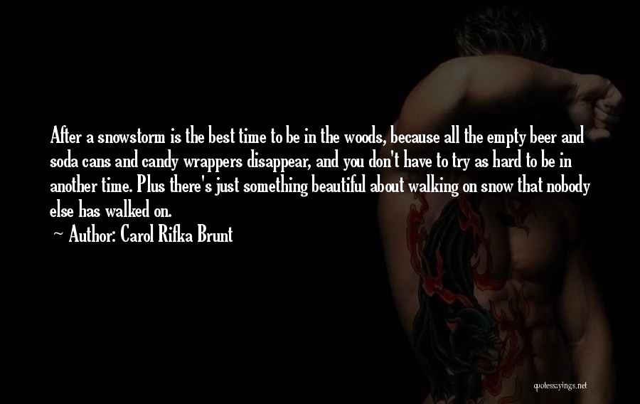 Carol Rifka Brunt Quotes: After A Snowstorm Is The Best Time To Be In The Woods, Because All The Empty Beer And Soda Cans