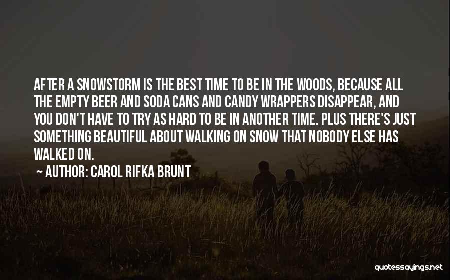 Carol Rifka Brunt Quotes: After A Snowstorm Is The Best Time To Be In The Woods, Because All The Empty Beer And Soda Cans