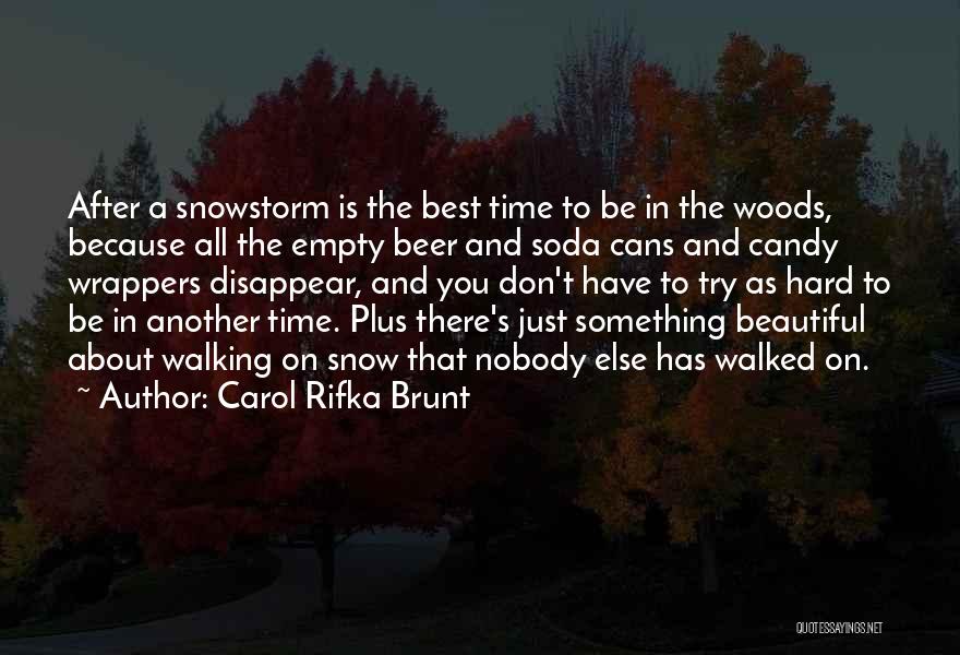 Carol Rifka Brunt Quotes: After A Snowstorm Is The Best Time To Be In The Woods, Because All The Empty Beer And Soda Cans
