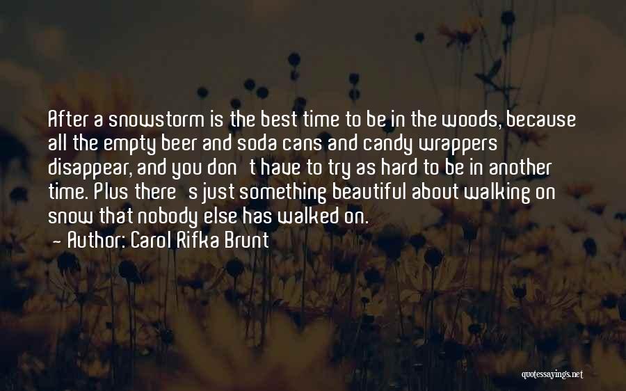 Carol Rifka Brunt Quotes: After A Snowstorm Is The Best Time To Be In The Woods, Because All The Empty Beer And Soda Cans