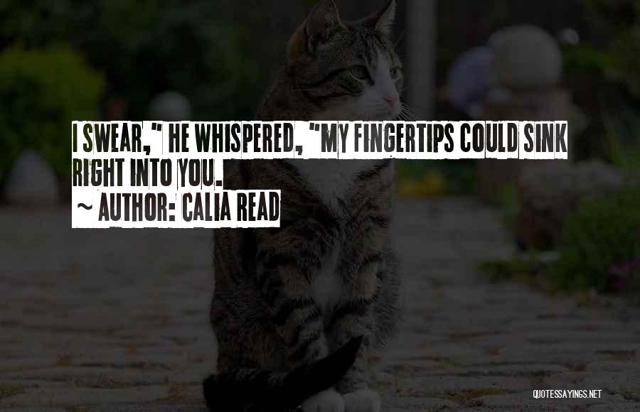 Calia Read Quotes: I Swear, He Whispered, My Fingertips Could Sink Right Into You.
