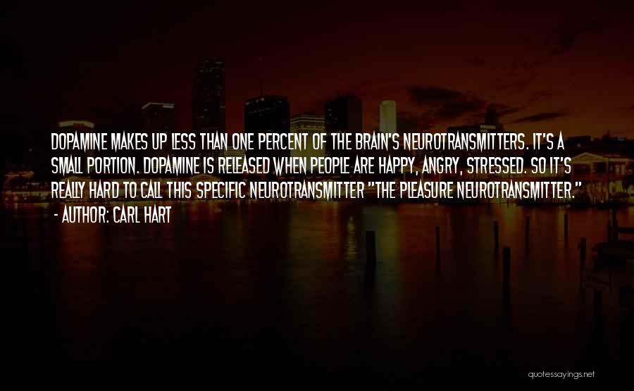 Carl Hart Quotes: Dopamine Makes Up Less Than One Percent Of The Brain's Neurotransmitters. It's A Small Portion. Dopamine Is Released When People