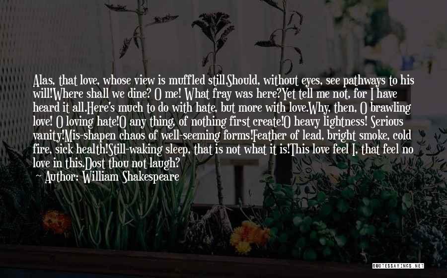 William Shakespeare Quotes: Alas, That Love, Whose View Is Muffled Still,should, Without Eyes, See Pathways To His Will!where Shall We Dine? O Me!