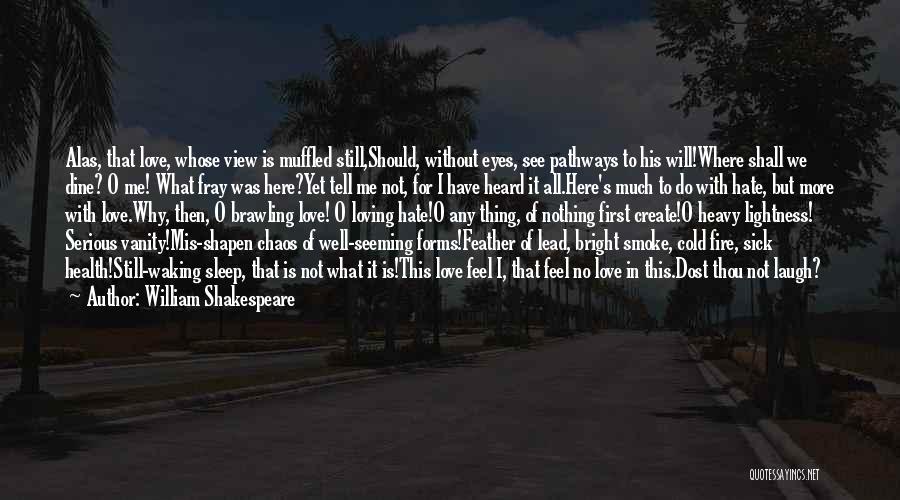 William Shakespeare Quotes: Alas, That Love, Whose View Is Muffled Still,should, Without Eyes, See Pathways To His Will!where Shall We Dine? O Me!