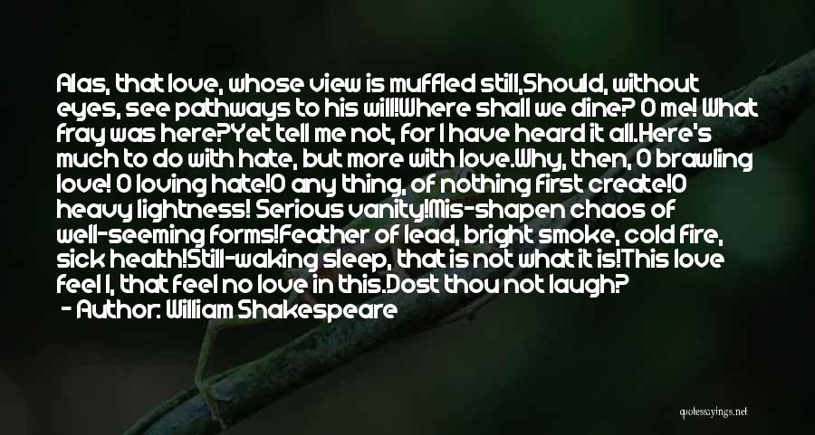 William Shakespeare Quotes: Alas, That Love, Whose View Is Muffled Still,should, Without Eyes, See Pathways To His Will!where Shall We Dine? O Me!