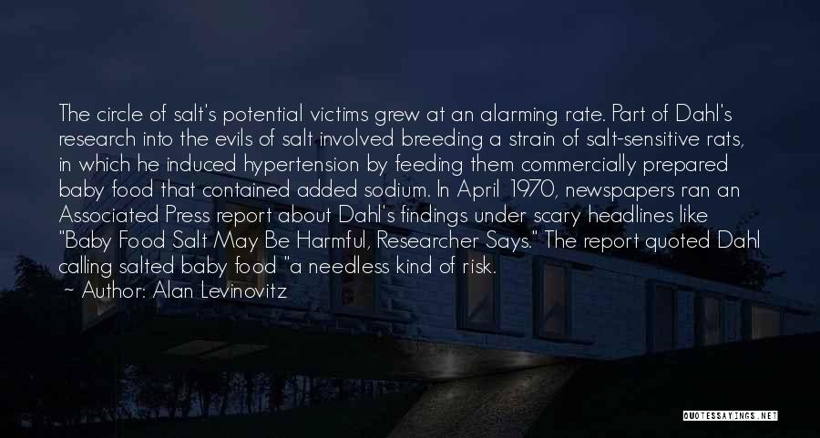 Alan Levinovitz Quotes: The Circle Of Salt's Potential Victims Grew At An Alarming Rate. Part Of Dahl's Research Into The Evils Of Salt