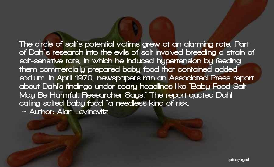 Alan Levinovitz Quotes: The Circle Of Salt's Potential Victims Grew At An Alarming Rate. Part Of Dahl's Research Into The Evils Of Salt