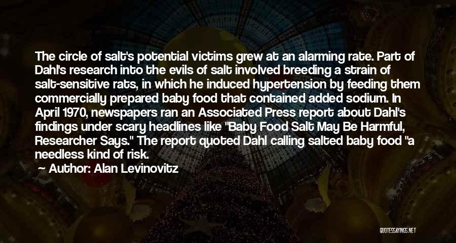 Alan Levinovitz Quotes: The Circle Of Salt's Potential Victims Grew At An Alarming Rate. Part Of Dahl's Research Into The Evils Of Salt