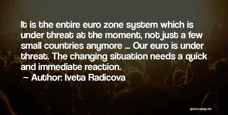 Iveta Radicova Quotes: It Is The Entire Euro Zone System Which Is Under Threat At The Moment, Not Just A Few Small Countries