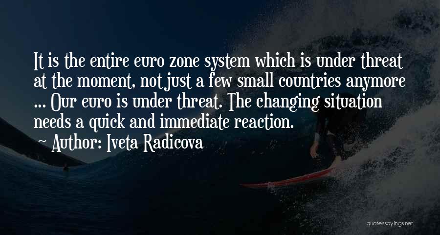 Iveta Radicova Quotes: It Is The Entire Euro Zone System Which Is Under Threat At The Moment, Not Just A Few Small Countries