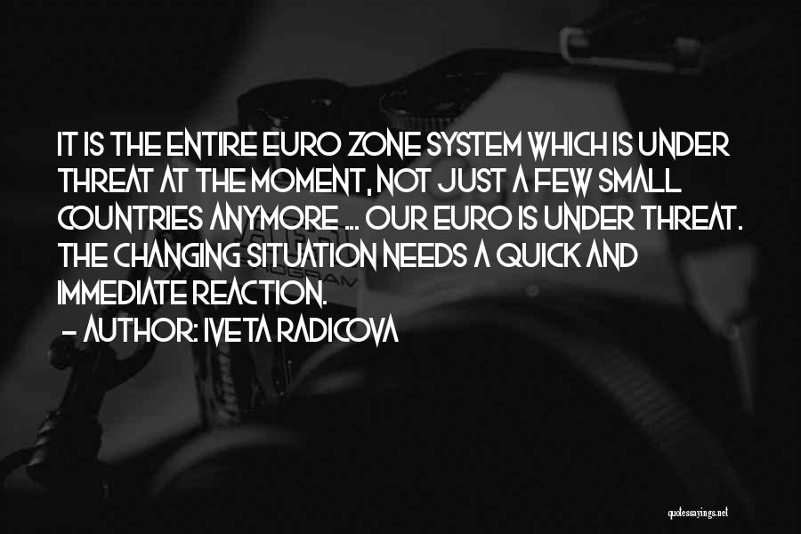 Iveta Radicova Quotes: It Is The Entire Euro Zone System Which Is Under Threat At The Moment, Not Just A Few Small Countries