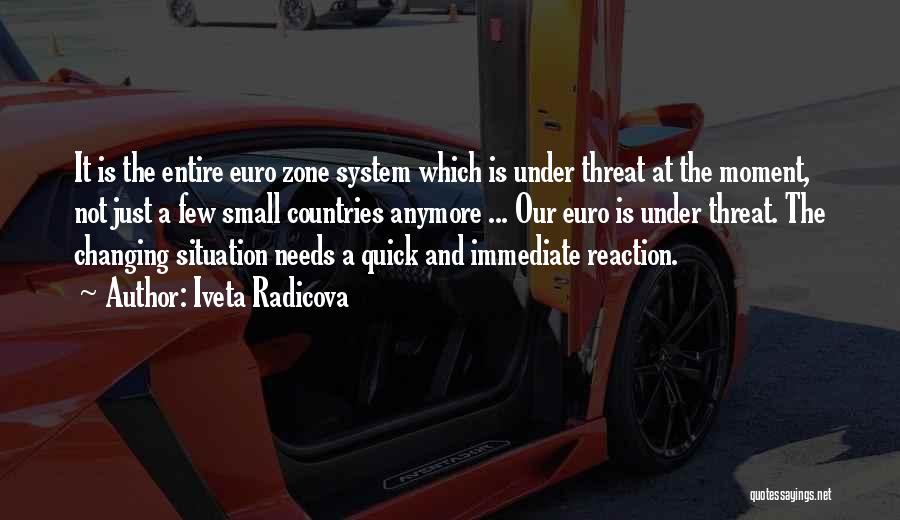 Iveta Radicova Quotes: It Is The Entire Euro Zone System Which Is Under Threat At The Moment, Not Just A Few Small Countries