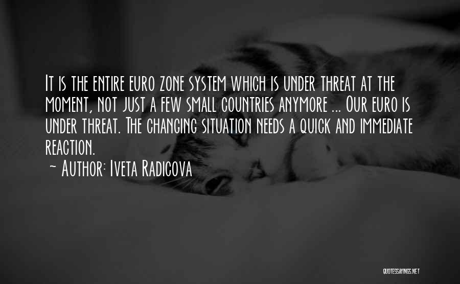Iveta Radicova Quotes: It Is The Entire Euro Zone System Which Is Under Threat At The Moment, Not Just A Few Small Countries