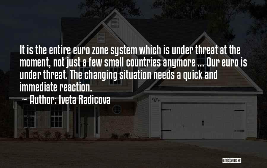 Iveta Radicova Quotes: It Is The Entire Euro Zone System Which Is Under Threat At The Moment, Not Just A Few Small Countries