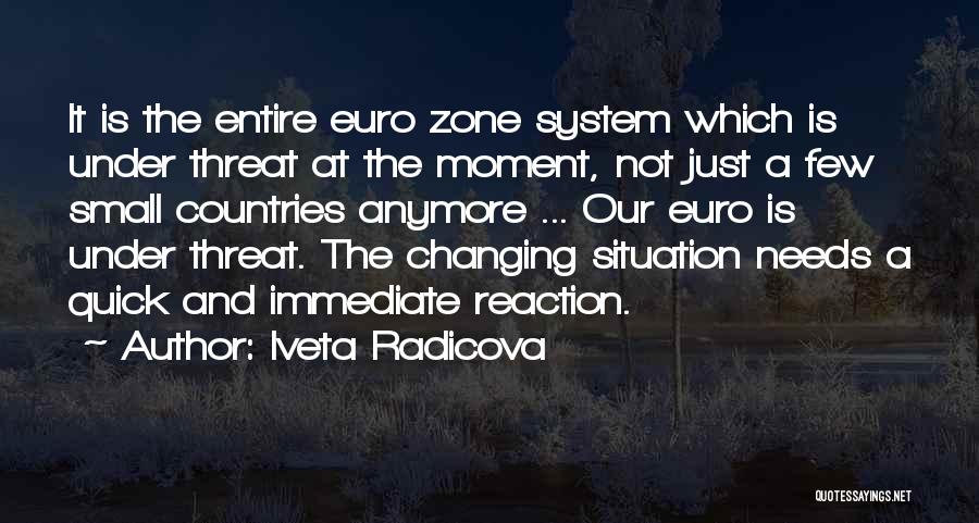 Iveta Radicova Quotes: It Is The Entire Euro Zone System Which Is Under Threat At The Moment, Not Just A Few Small Countries