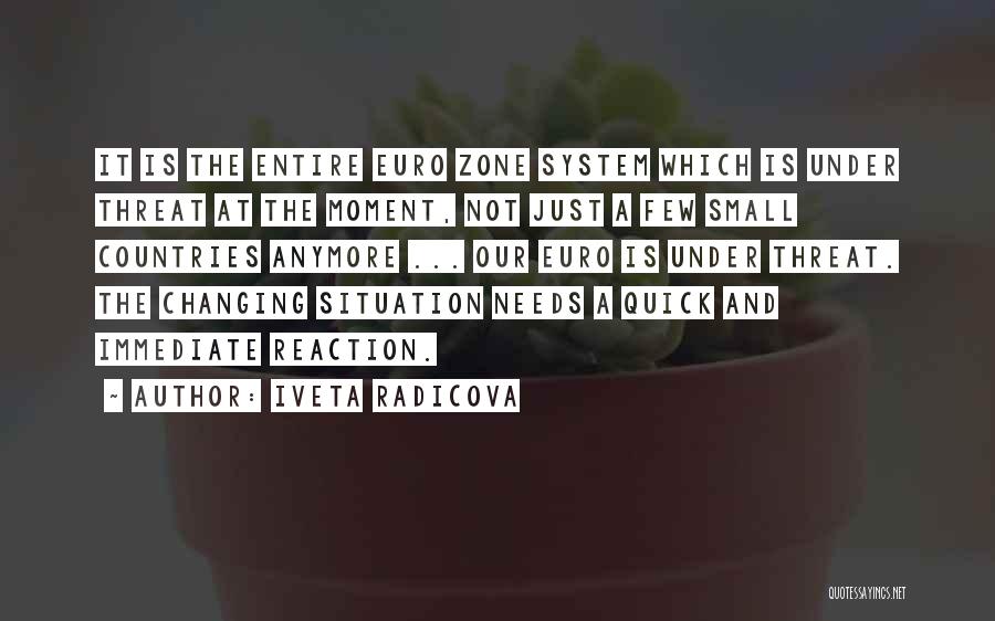 Iveta Radicova Quotes: It Is The Entire Euro Zone System Which Is Under Threat At The Moment, Not Just A Few Small Countries