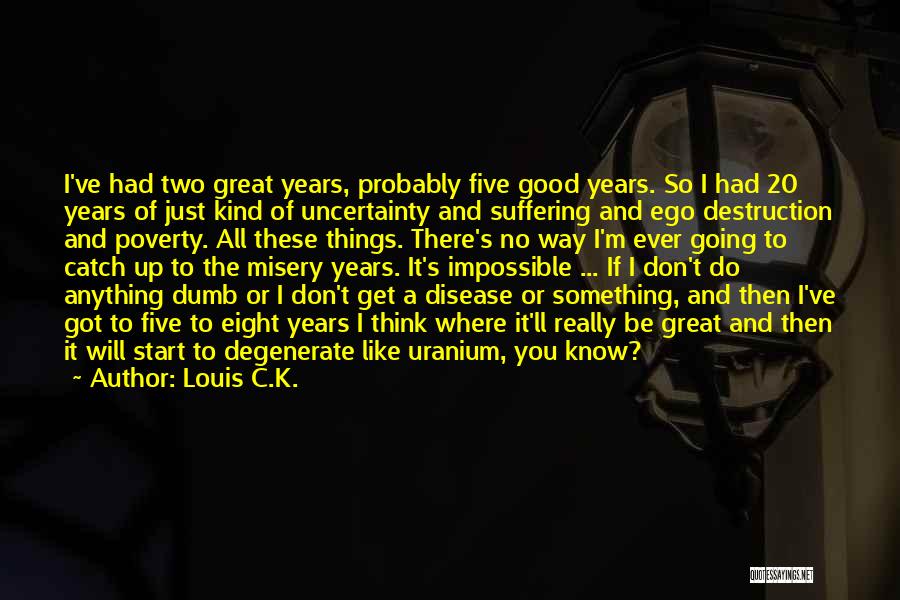 Louis C.K. Quotes: I've Had Two Great Years, Probably Five Good Years. So I Had 20 Years Of Just Kind Of Uncertainty And