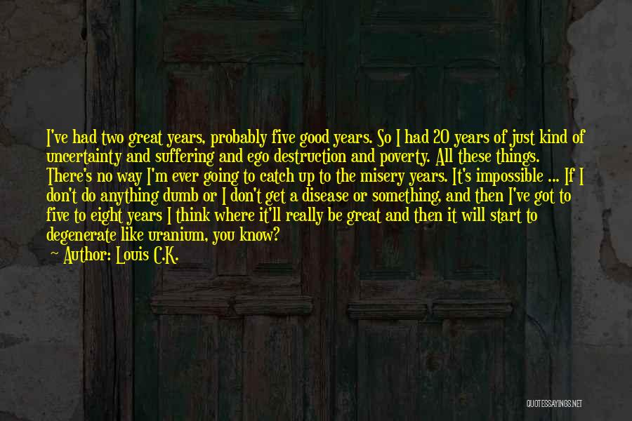 Louis C.K. Quotes: I've Had Two Great Years, Probably Five Good Years. So I Had 20 Years Of Just Kind Of Uncertainty And