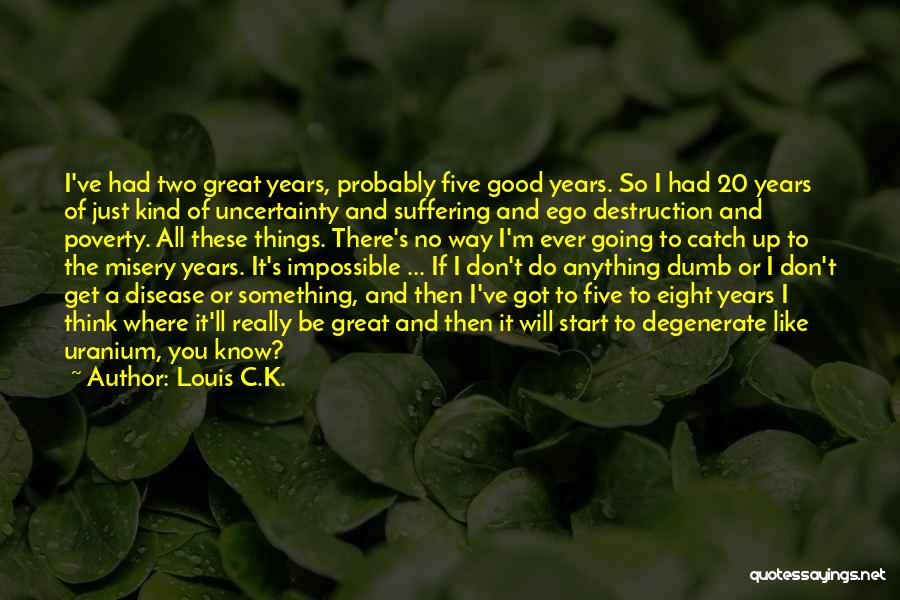 Louis C.K. Quotes: I've Had Two Great Years, Probably Five Good Years. So I Had 20 Years Of Just Kind Of Uncertainty And